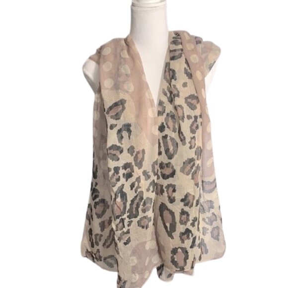 Leopard Print Sheer Scarf Vest - Picture 4 of 5